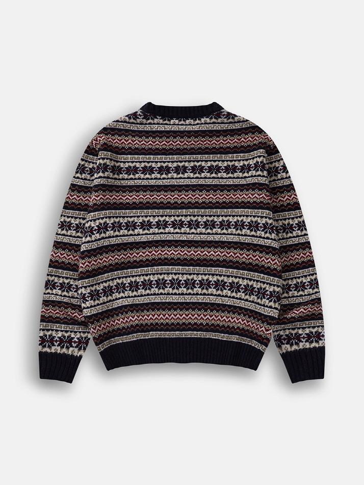 Wool Fairisle Sweater (Navy)