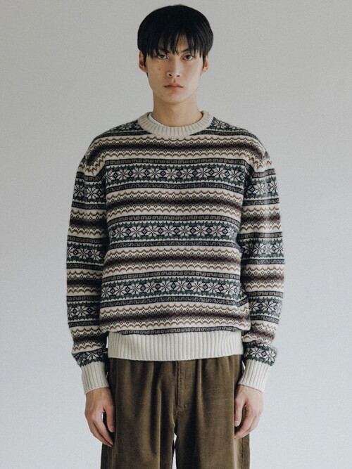 Wool Fairisle Sweater (Ivory)