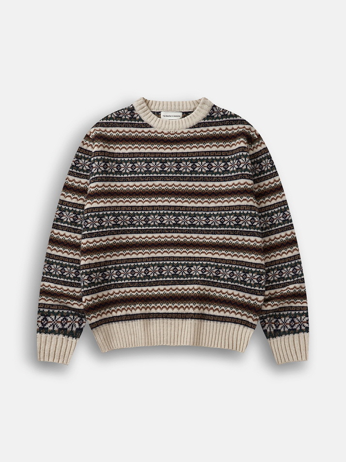 Wool Fairisle Sweater (Ivory)