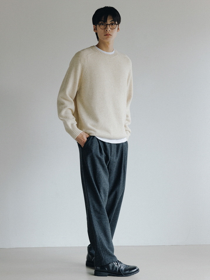 Wool Tapered Pants (Charcoal)