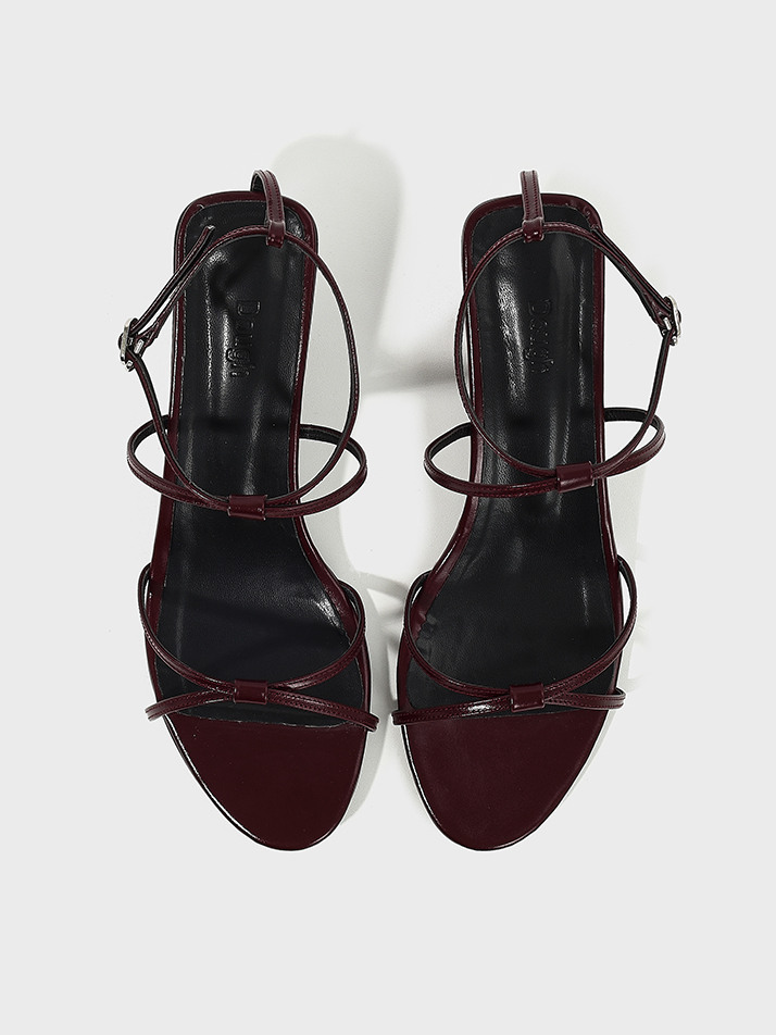 Thin Strap Sandals_Burgundy