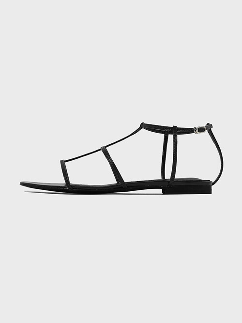 Strap Flat Sandals_Black