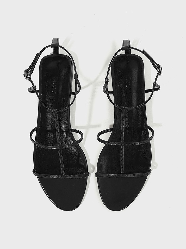 Strap Flat Sandals_Black