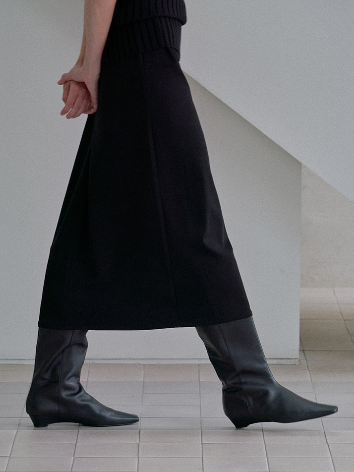 Classic Wedge Long Boots_Black