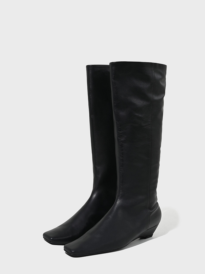 Classic Wedge Long Boots_Black