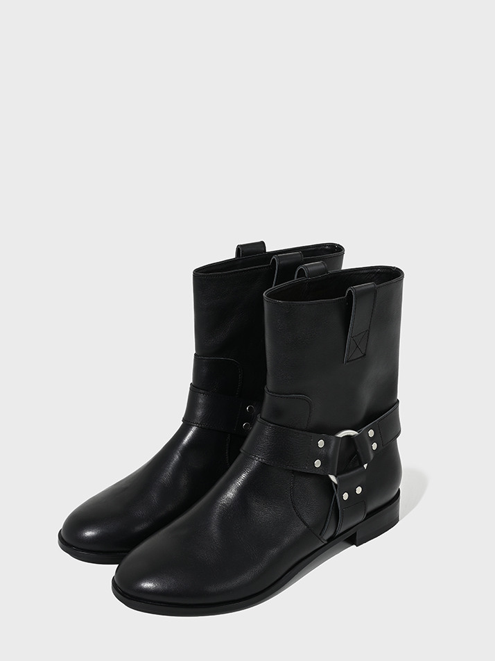 Classic Harness Boots_Black Leather