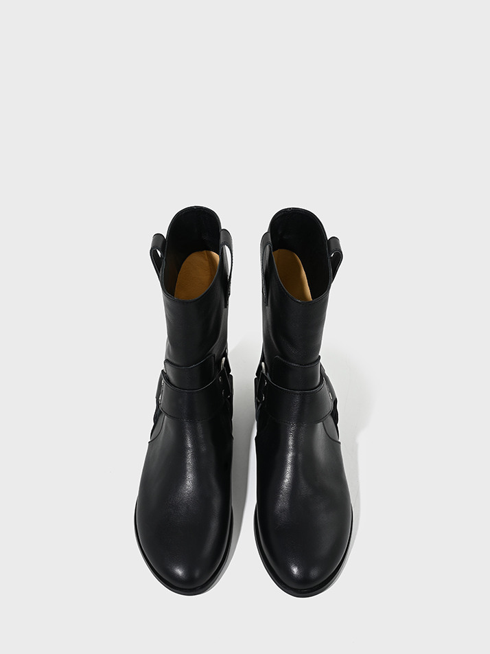 Classic Harness Boots_Black Leather