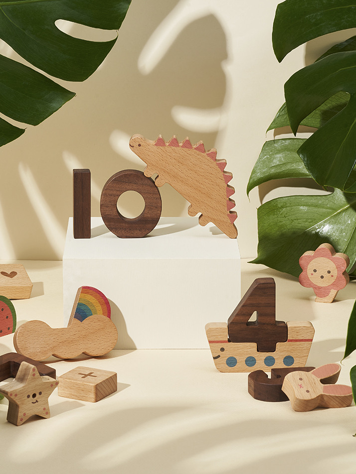 [이응이] 숫자 블록 원목 장난감