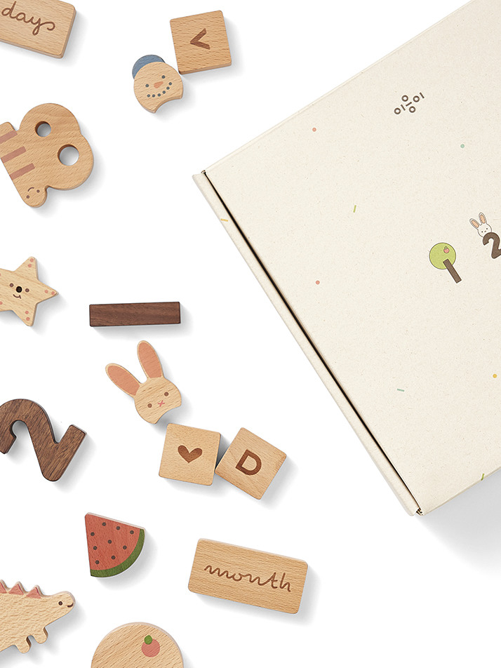 [이응이] 숫자 블록 원목 장난감