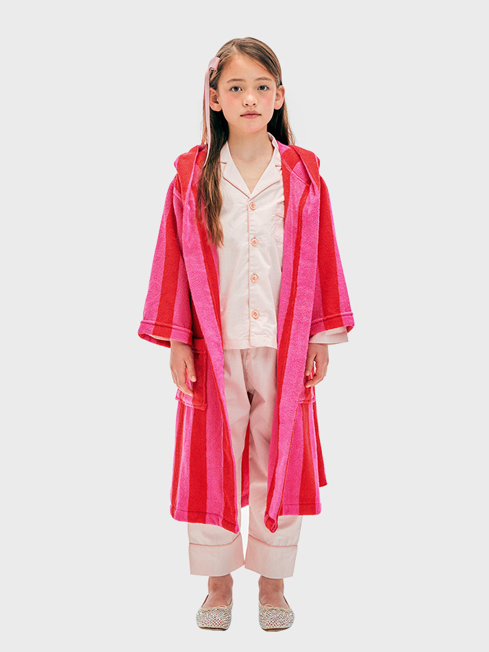 테리 키즈 로브 Terry Kids Robe Pink Red