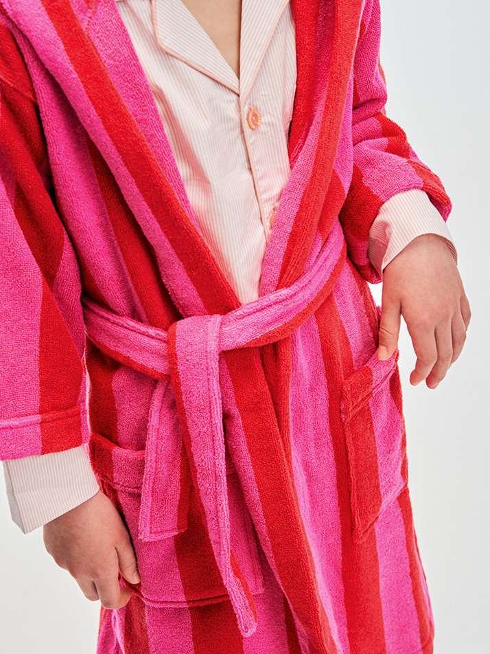 테리 키즈 로브 Terry Kids Robe Pink Red