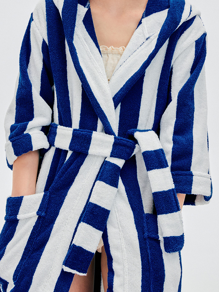 테리 키즈 로브 Terry Kids Robe Blue White