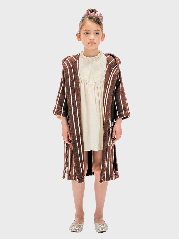 테리 키즈 로브 Terry Kids Robe Brown Ivory