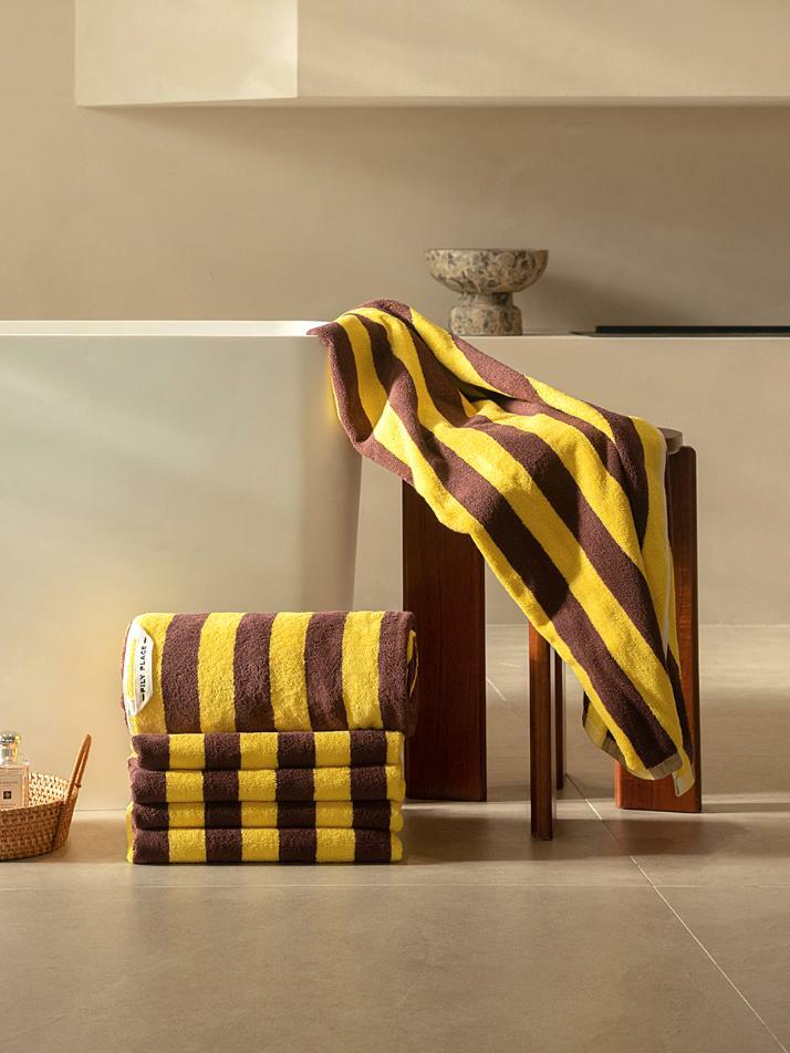 테리 타올 Brown Yellow