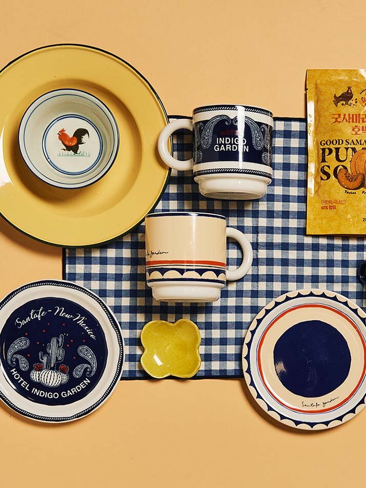 인디고가든 머그&플레이트 세트