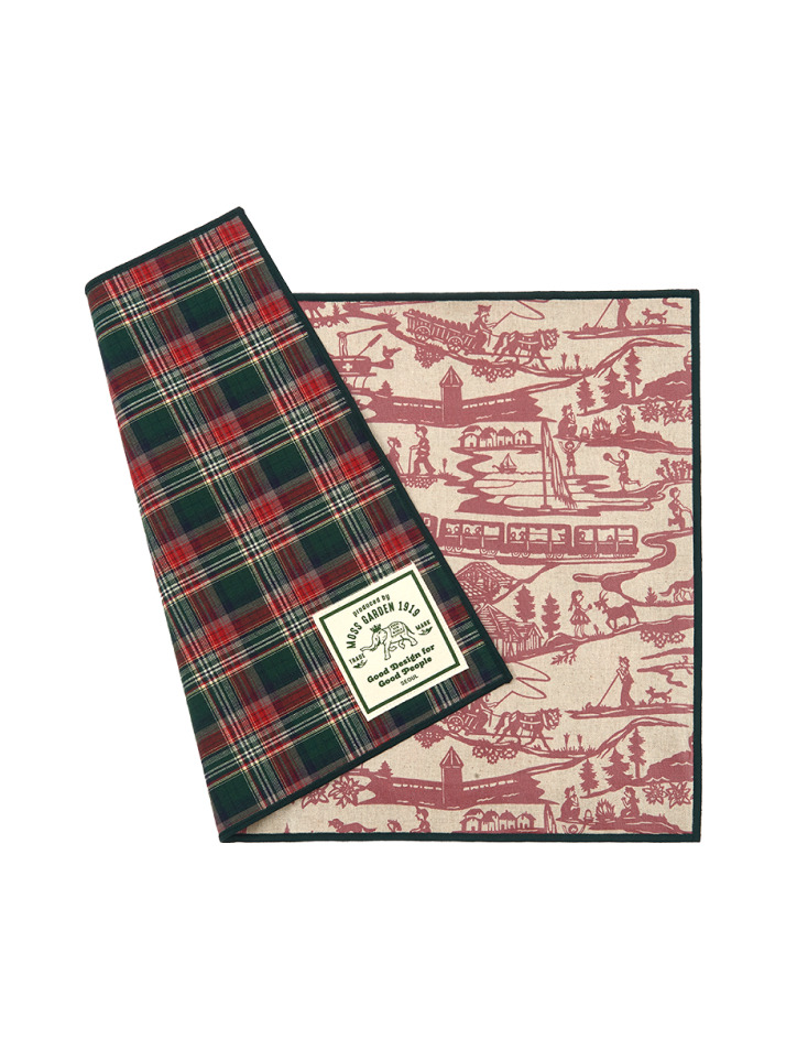 윈터빌리지 한 면 코팅 식탁매트 (레드)