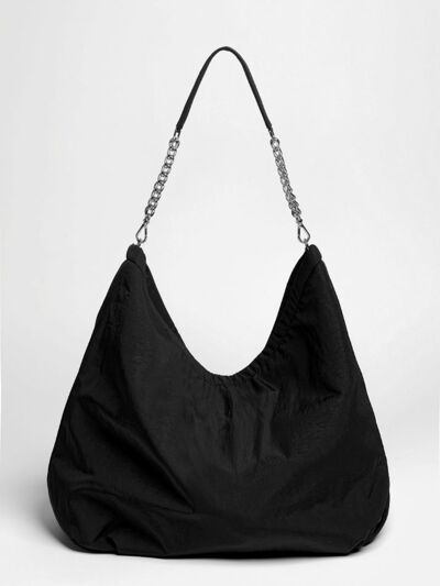 CHAIN HOBO BAG(BLACK)