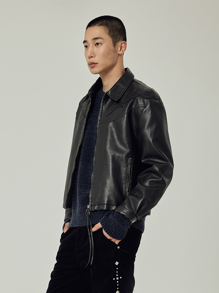 스탠다드 웨스턴 레더 자켓 블랙