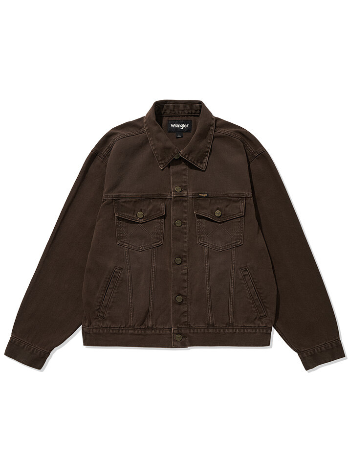 Washed Denim Jacket Brown