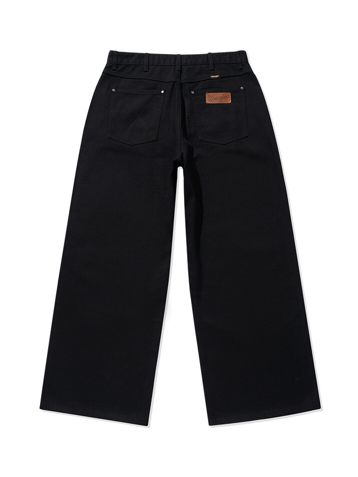 LOOSE STRAIGHT FIT Solid Denim Pants Black