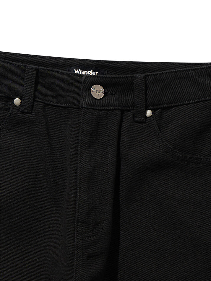 LOOSE STRAIGHT FIT Solid Denim Pants Black