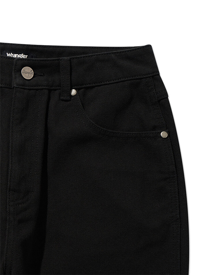 LOOSE STRAIGHT FIT Solid Denim Pants Black
