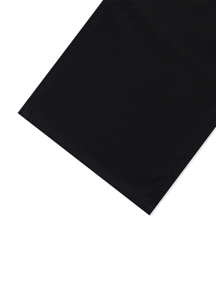 LOOSE STRAIGHT FIT Solid Denim Pants Black