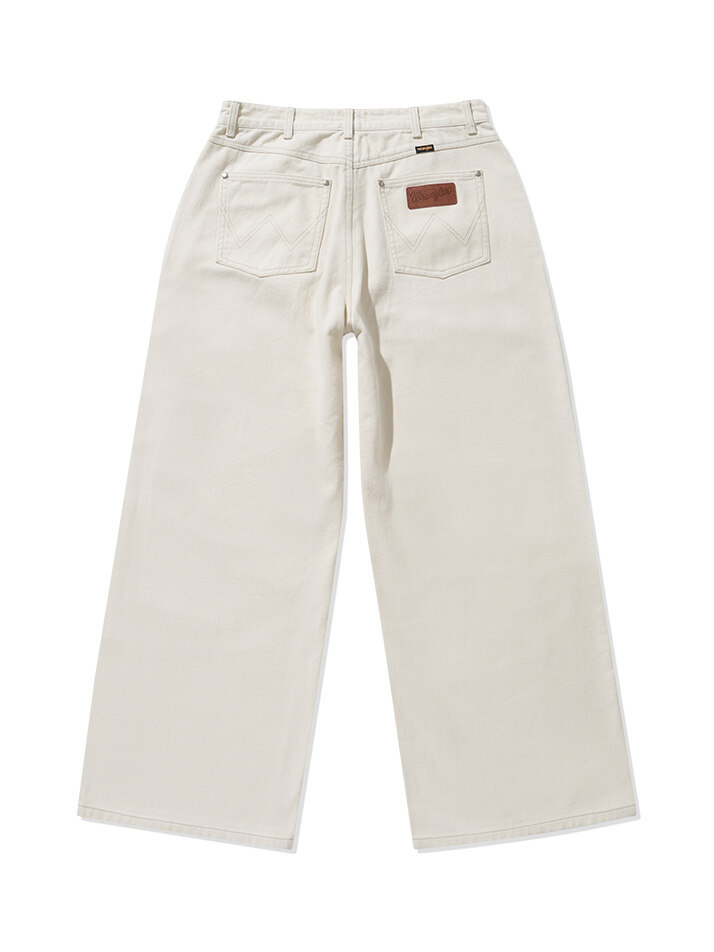 LOOSE STRAIGHT FIT Solid Denim Pants Ivory