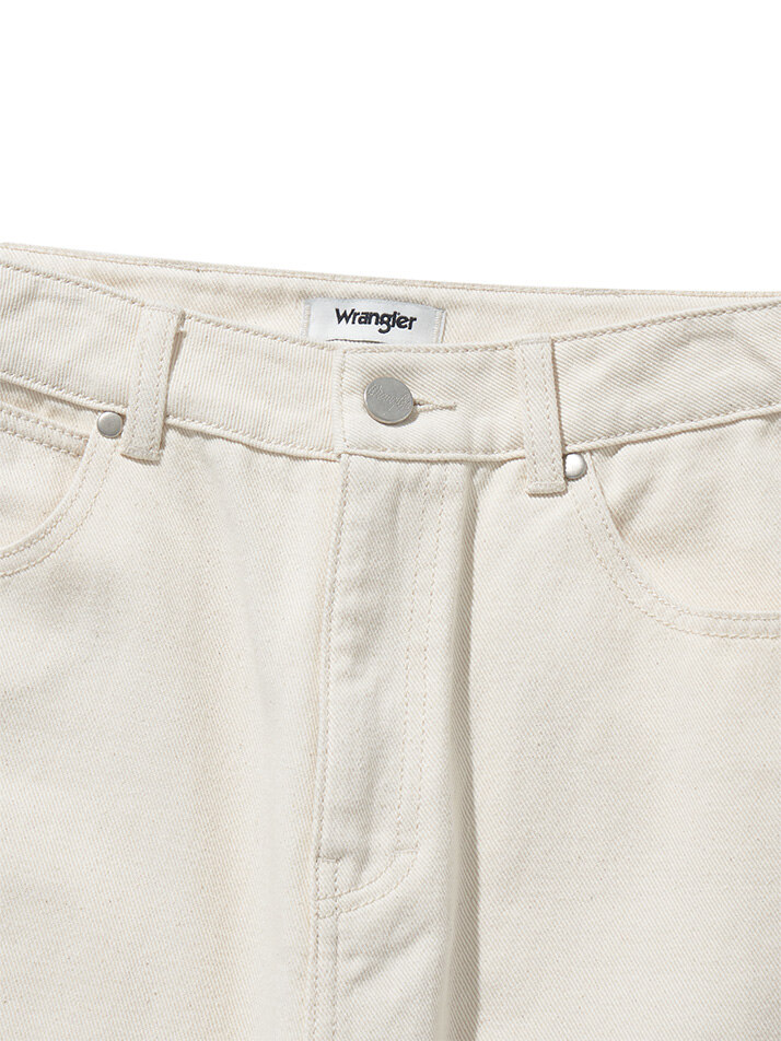 LOOSE STRAIGHT FIT Solid Denim Pants Ivory