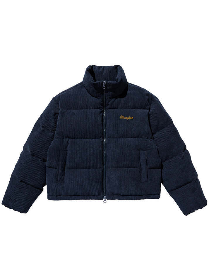 Corduroy Puffer-Down Jumper Navy