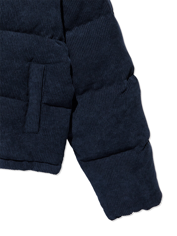 Corduroy Puffer-Down Jumper Navy