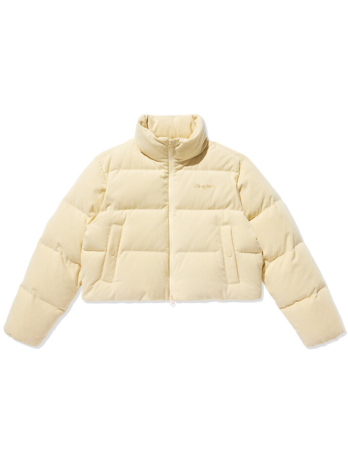 (W) Corduroy Puffer-Down Jumper Ivory