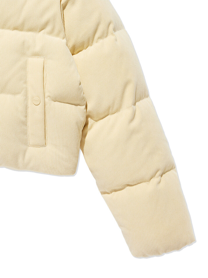 (W) Corduroy Puffer-Down Jumper Ivory