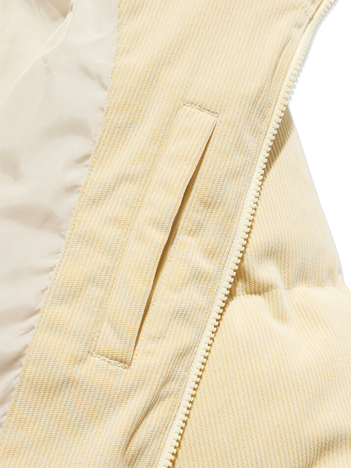 (W) Corduroy Puffer-Down Jumper Ivory