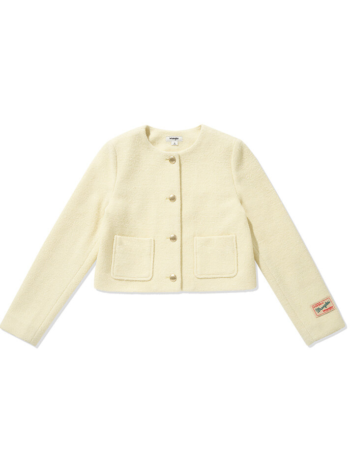 (W) Wool Cropped Jacket Ivory