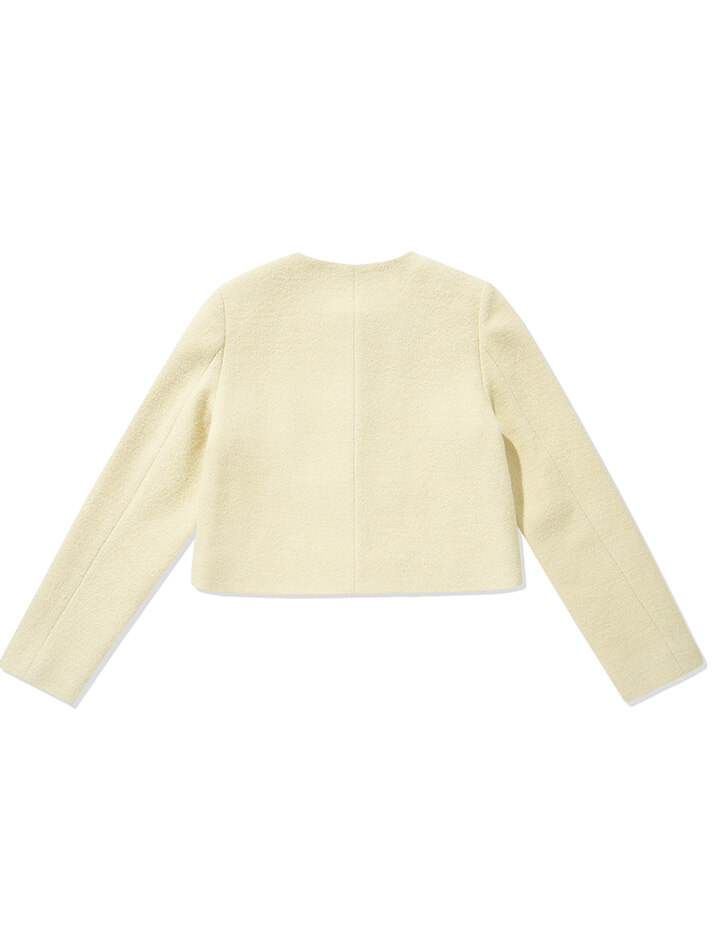 (W) Wool Cropped Jacket Ivory