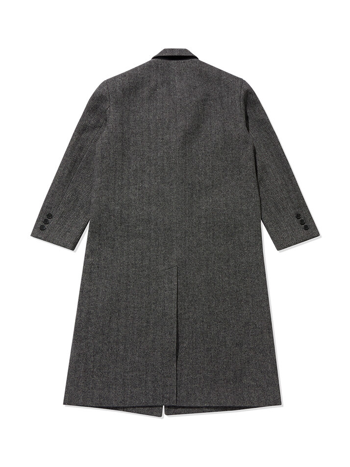 Wool Long Double Coat Black