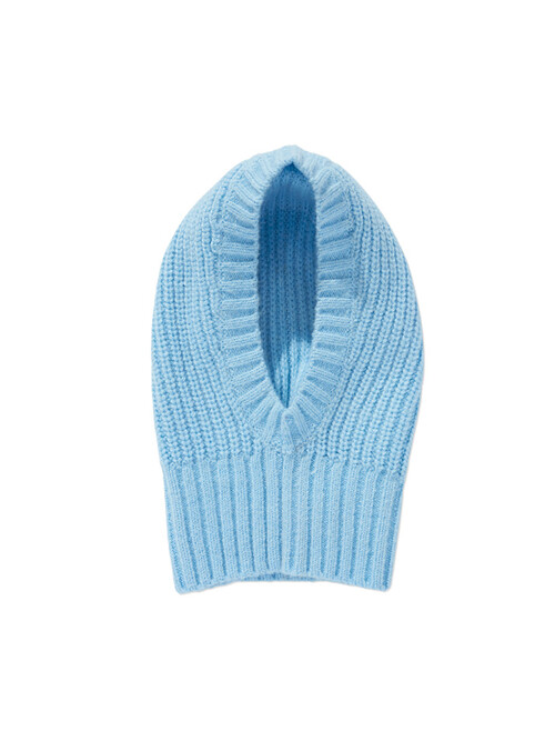 Label Knitted Balaclava Sky Blue