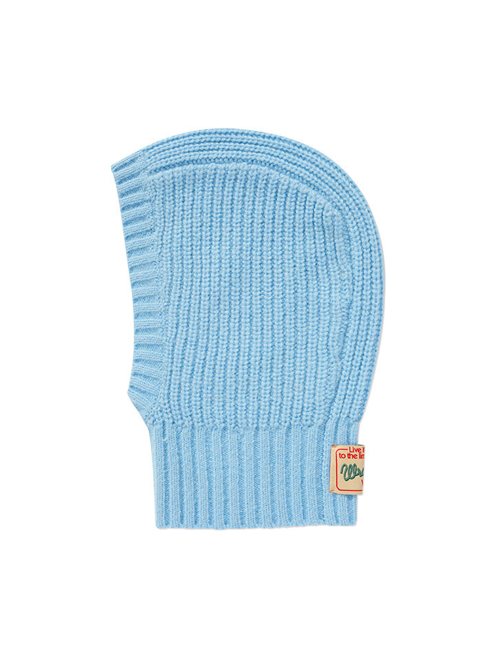 Label Knitted Balaclava Sky Blue