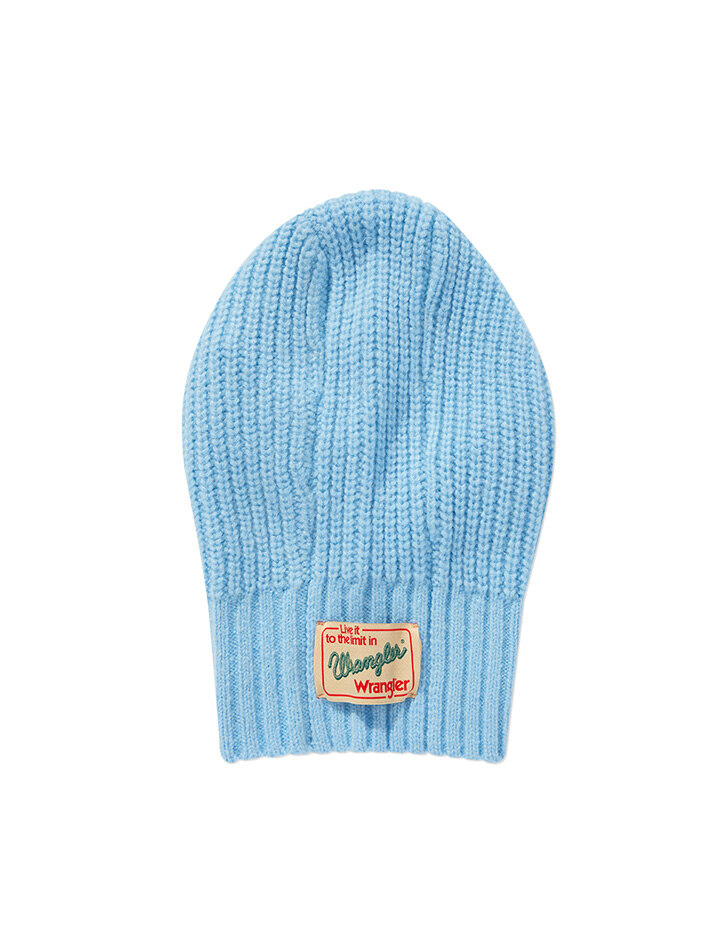 Label Knitted Balaclava Sky Blue