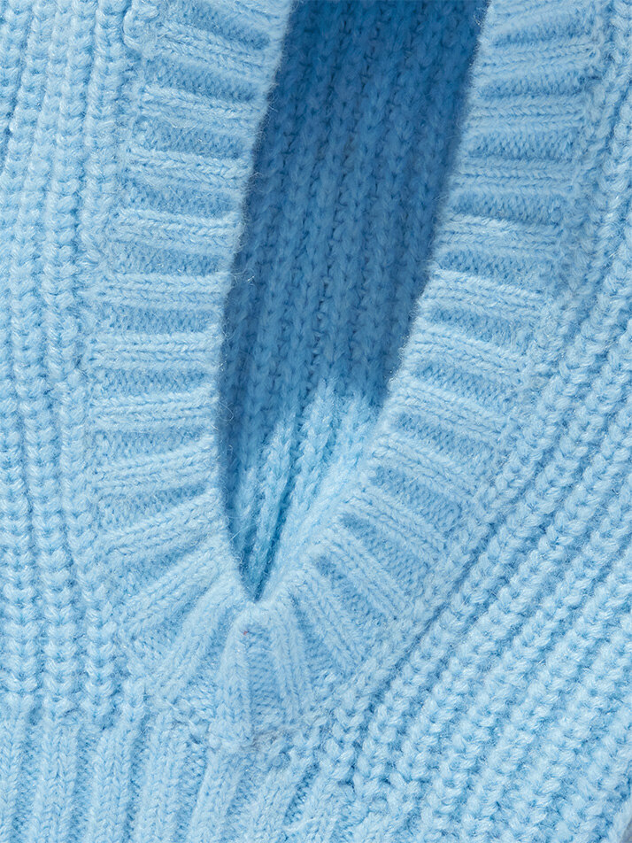 Label Knitted Balaclava Sky Blue