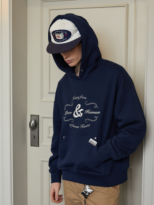 Classic Embroidery Hoodie_Classic Navy