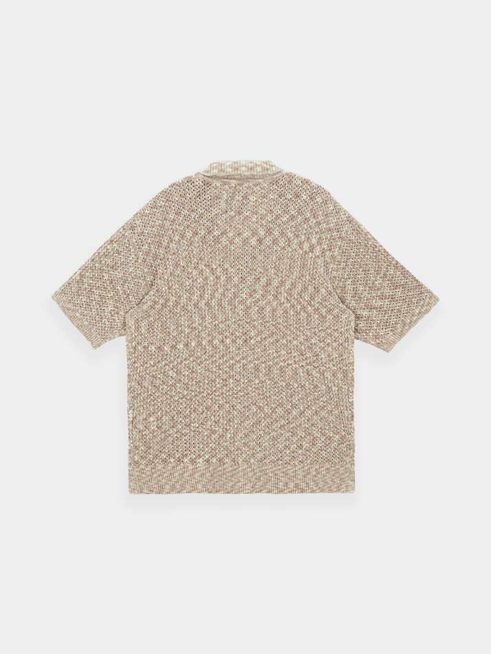 Two Tone Twisted Knit Shirt_W/Beige