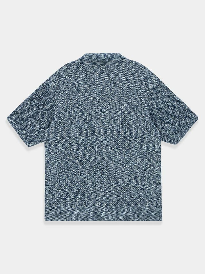 Two Tone Twisted Knit Shirt_W/Navy