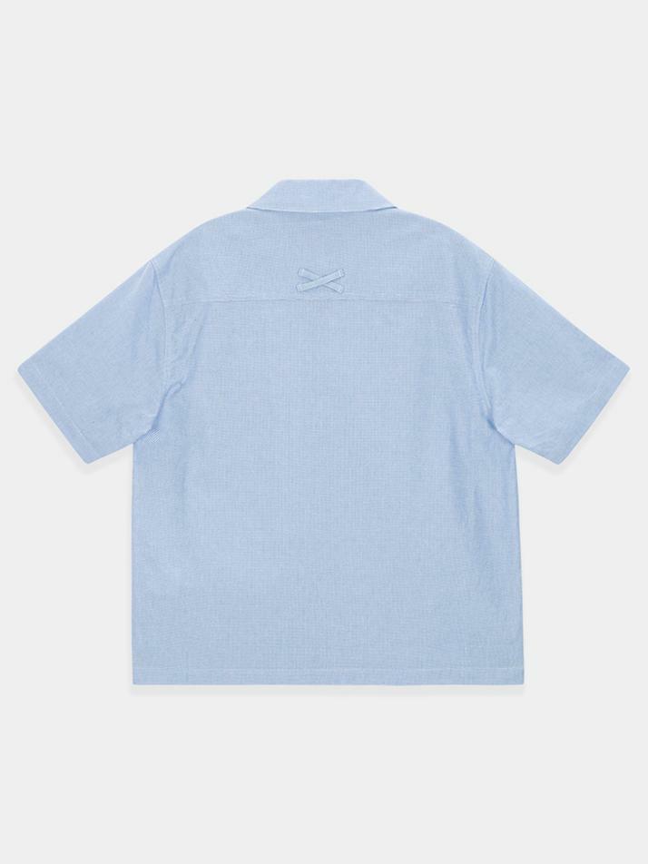 Open Collar Cover Pocket Shirt_Sky Blue