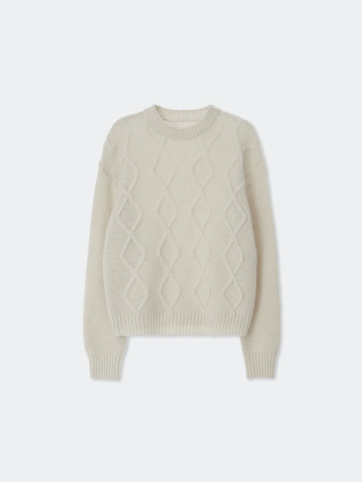 Mohair Fisherman Sweater_Cream_W
