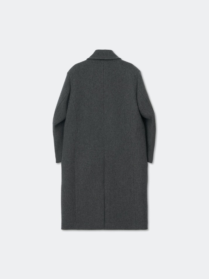 Oversized Out Pocket Felt Mac Coat_Gray
