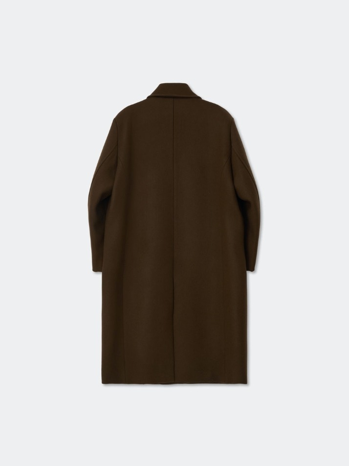 Oversized Out Pocket Felt Mac Coat_Brown