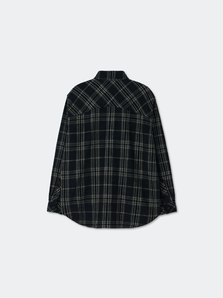 Jacquard Checked Pattern Shirt_Classic Black