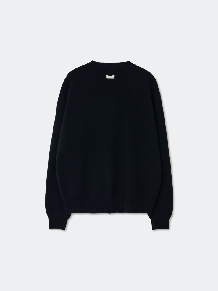 Herrash Round Neck Cardigan_Black